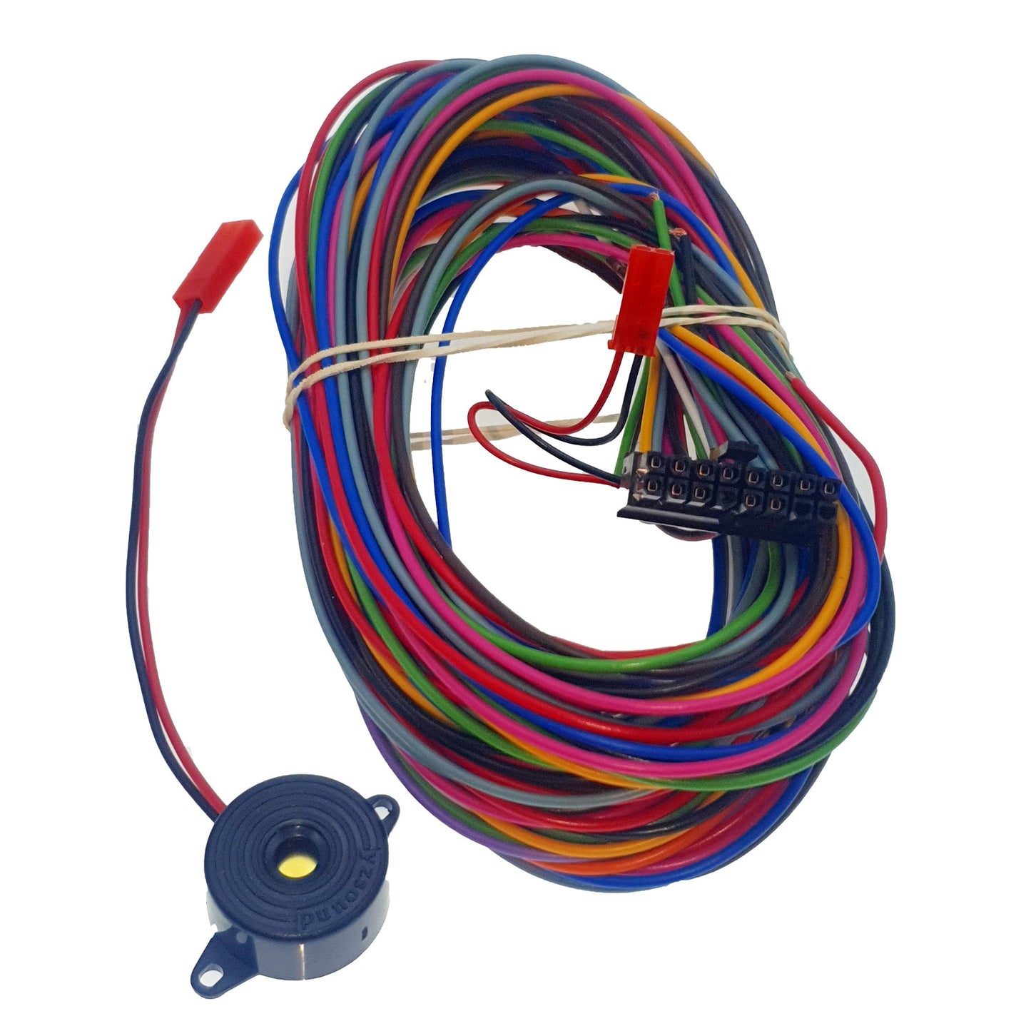 This is the standard EMS3 wiring harness that ships with the EMS3 unit. It includes the external buzzer and Data logging / programming wires.